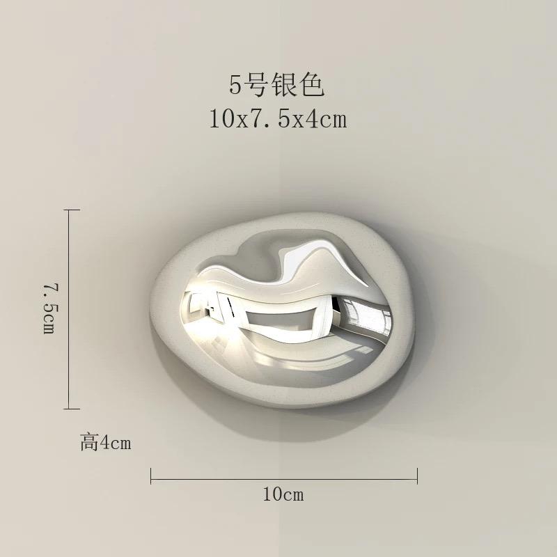 Background Wall Hanging Silver Stone Abstract Three-dimensional Handicraft Pendant Living Room Wall Decoration Accessories