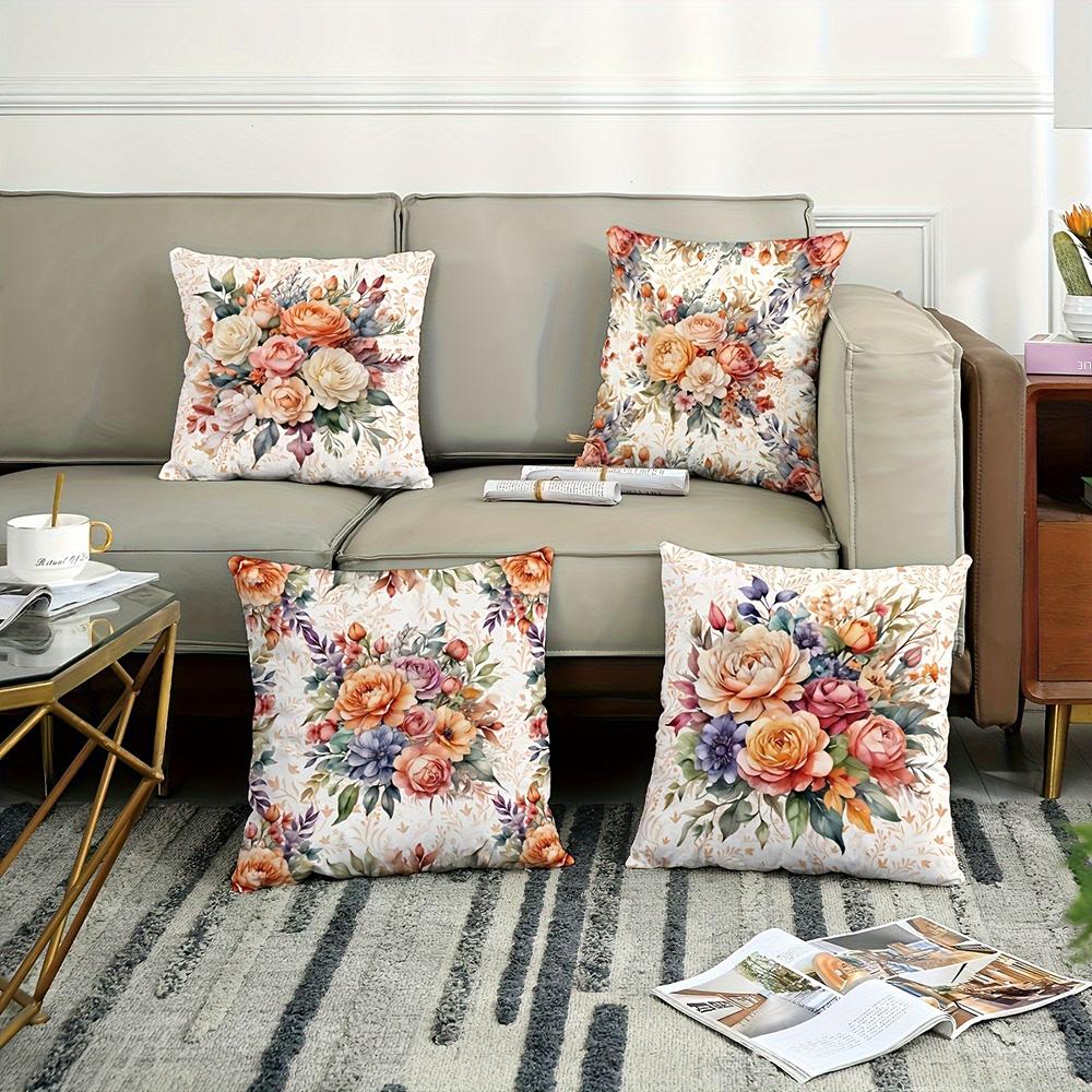 Floral-Printed Pillowcases: Embrace Nature'S Beauty For Your Home Sofa Cushion Cover Home Room Decoration 2D Flat Printing