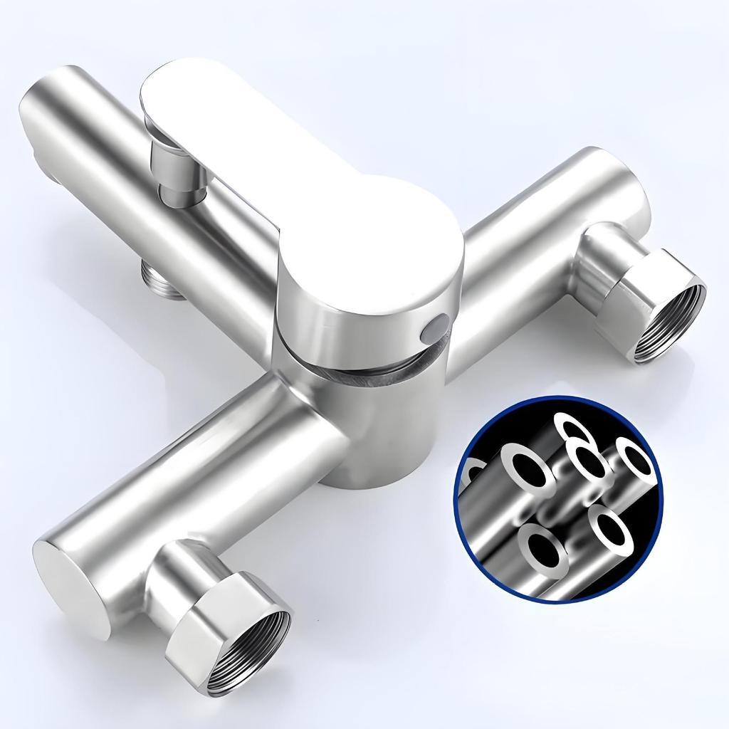 Stainless Steel 3-Function Shower Faucet Set with Concealed Hot/Cold Mixing Valve