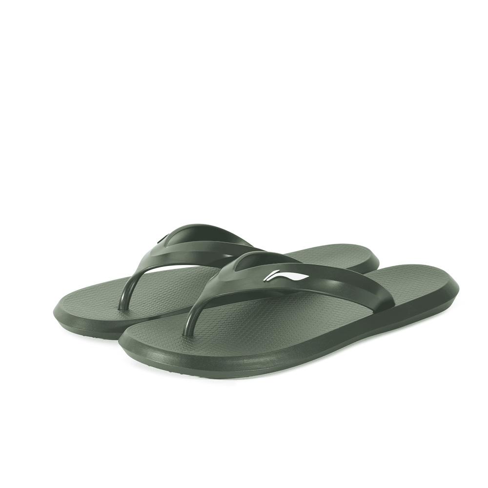 Li Ning Swimming Beach Pool Comfortable Quick-Dry Anti-Chafe Flip-Flops Unisex Footwear Green LNXV956-2