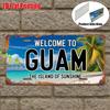 D FlatD Flat Printing Pc Vintage Metal Sign Only for Decoration Outdoor Wall Art  Welcome To Guam Sign