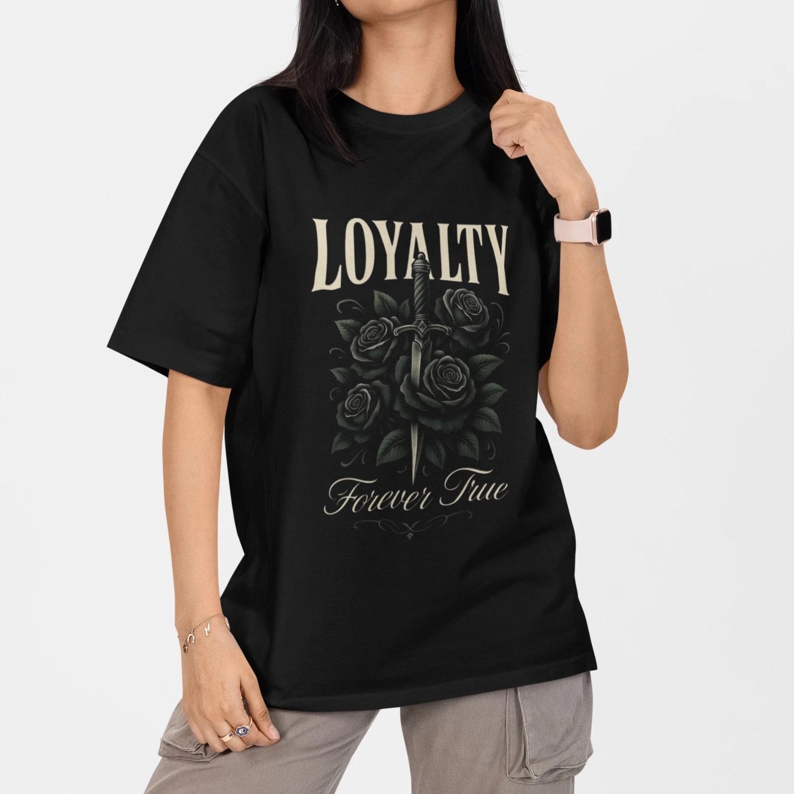 Футболка Loyalty Forever True Гот Роза Кинжал Тату Стиль Унисекс S