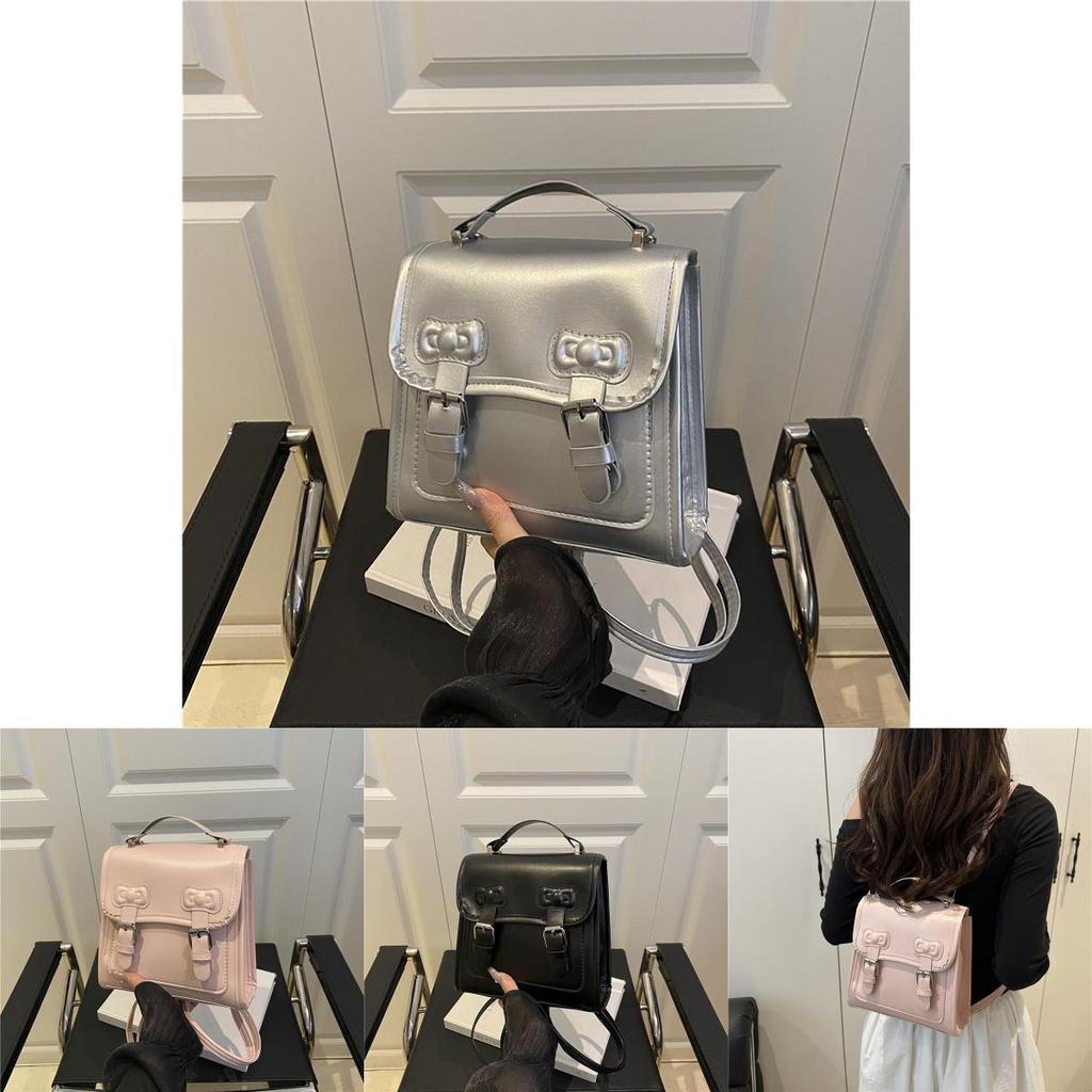 Fashion Sweet Lace Bow Shoulder Bag With Durable Pu Material For Casual Outings
