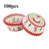 100 Stück Weihnachtsmuffin-Papierförmchen Muffin-Cupcake-Förmchen Weihnachtsmann Weihnachtsbaum-Muster Frohe Kuchenform Backparty-Dekorationen