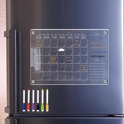 Koelkastmagneet Sticker Kalenderbord Planner Herbruikbaar Magnetisch Droog Wisbord Schema Transparant Acryl Koelkast Berichtmenu