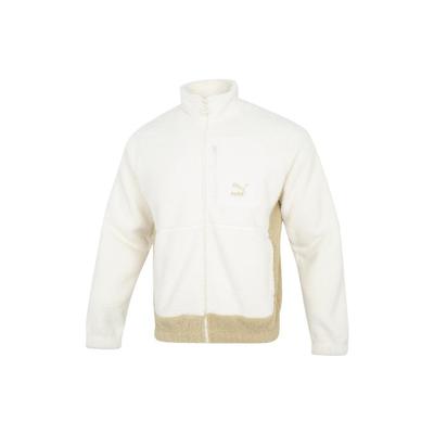 Puma Logo Print Colorblock Stand Collar Jacket Unisex Jacket White 539914-93