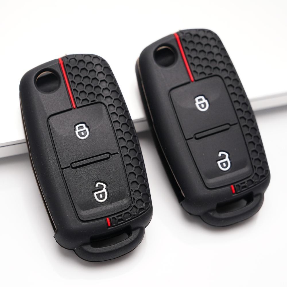Key Case Cover for Volkswagen Polo Golf Passat Tiguan Octavia Beetle Caddy T5 Up Anti-Scratch Guard Shockproof Protection Soft Grip Texture