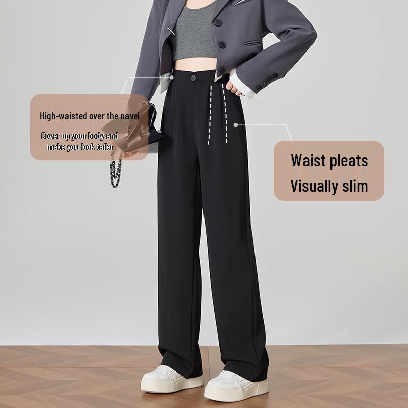 Women's High-Waist Wide-Leg Suit Trousers