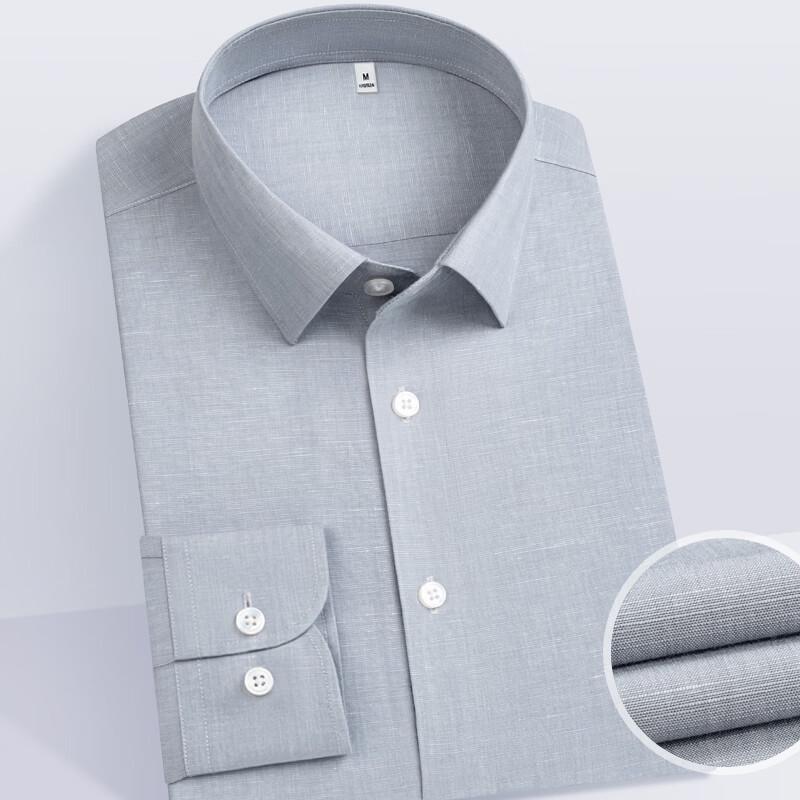 Men s Linen Blend Non-Iron Long-Sleeve Shirt XXL