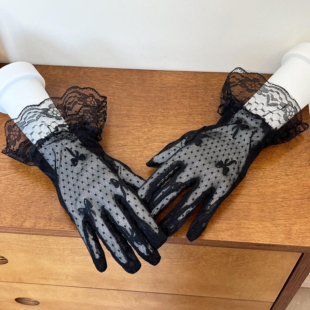Highly Elastic Lace Gloves Touch Screen Sunscreen Gloves Hot Sale Riding Driving Gloves  Summer