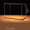 LED Lighted Acrylic Display Case,Display Box for Collectibles and Action Figures,Clear Dustproof Organizer with Wooden Base