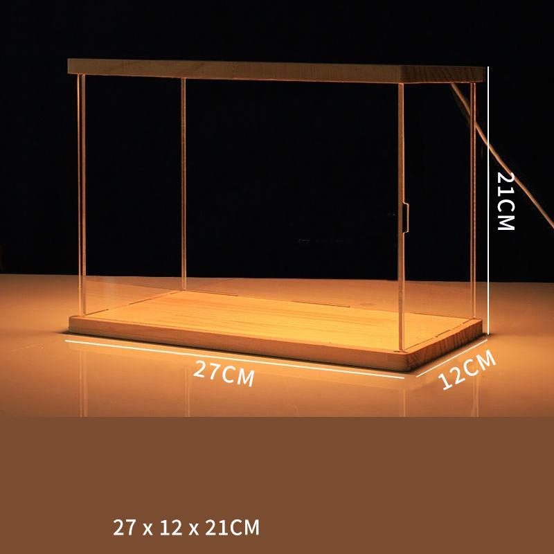 Clear Acrylic Display Case with Light Display Box Stand,Dustproof Protection Showcase for Collectibles Memorabilia Figurine