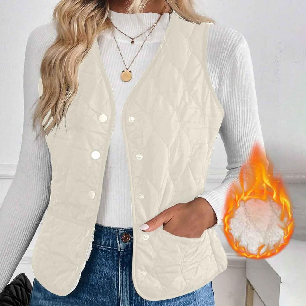 Fashionable Women's Cotton Vest, Thin And Slim Short Cold-proof Warm Vest