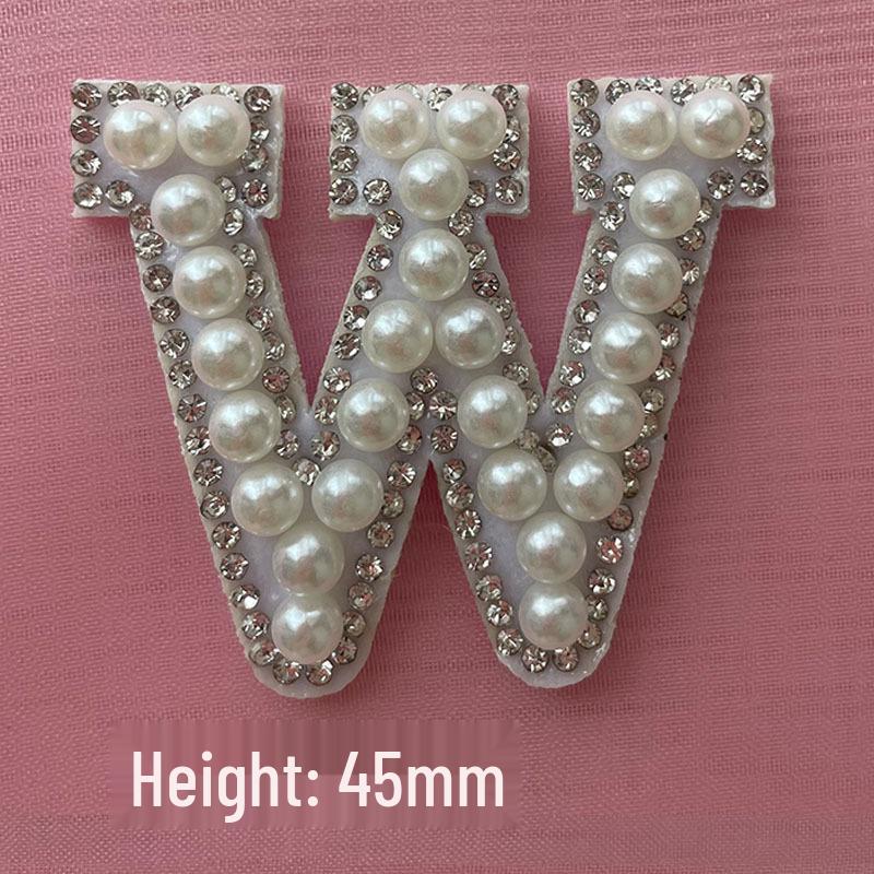 DIY Pearl & Rhinestone Iron-on Letter Stickers - 26 Alphabet Designs for Hat Decoration