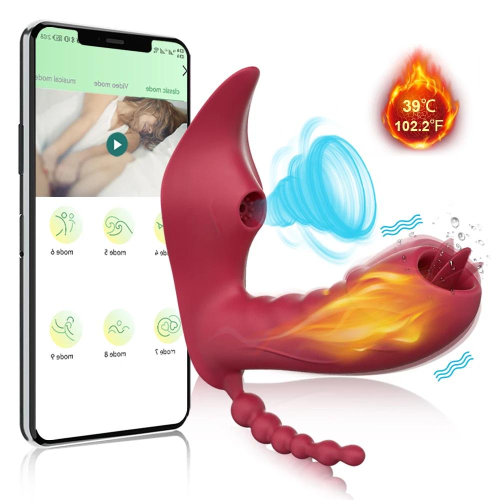 3 in 1 Bluetooth APP Dildo Vibrator Weibliche Drahtlose Fernbedienung Sucker Klitoris Stimulator Sex Spielzeug für Frauen Paar Erwachsene 18