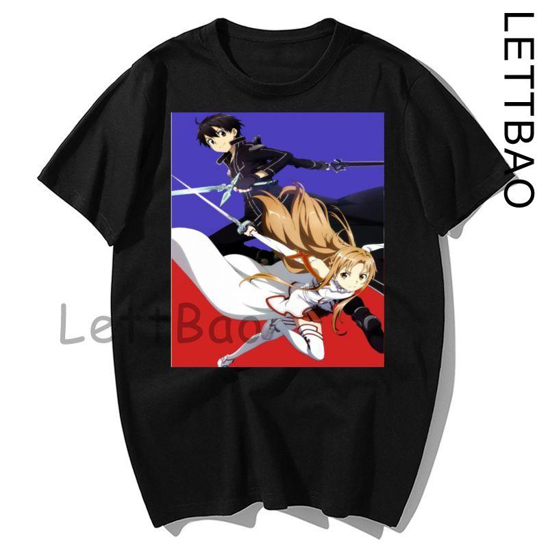 Japanese Anime Men Sword Art Online T Shirt Fashion Print Summer Women Novelty Cotton Short