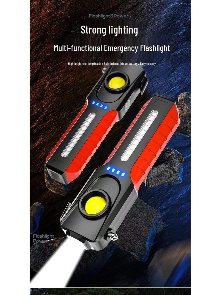 Multifunctional Car Hammer and Super Bright Flashlight for Emergency and Auto Maintenance