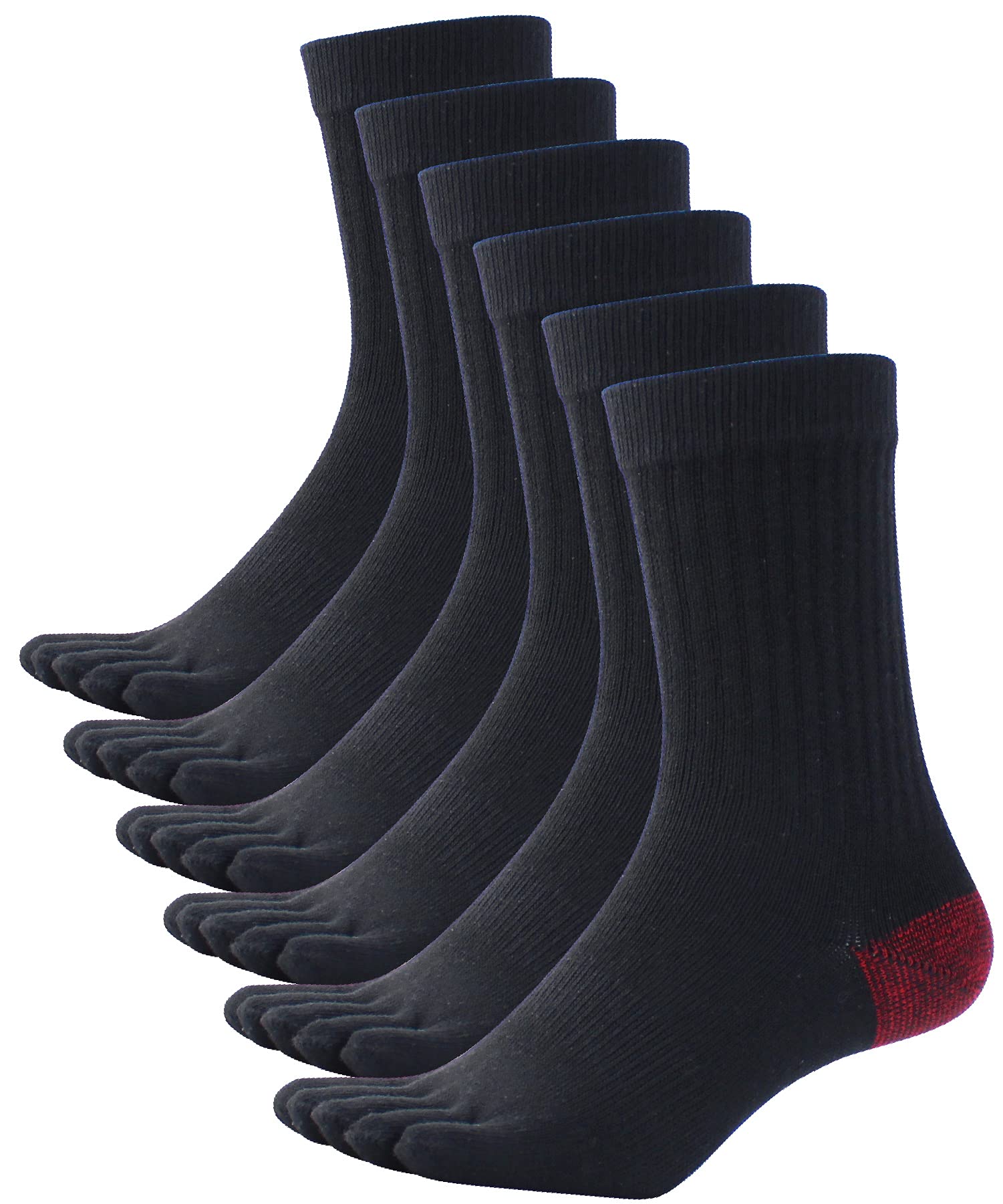 

PIENILO Мужские черные усиленные носки с пятью пальцами для работы, размеры 25-27см/27-29см, набор из 6 пар (Размеры 27.0-29.0см)