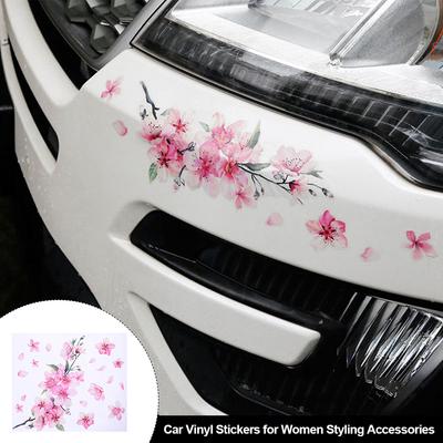 Autoaufkleber Auto Vinyl Aufkleber Kirschrosa Blüte Floral Stoßstange Fenster iPad für Frauen Styling Zubehör