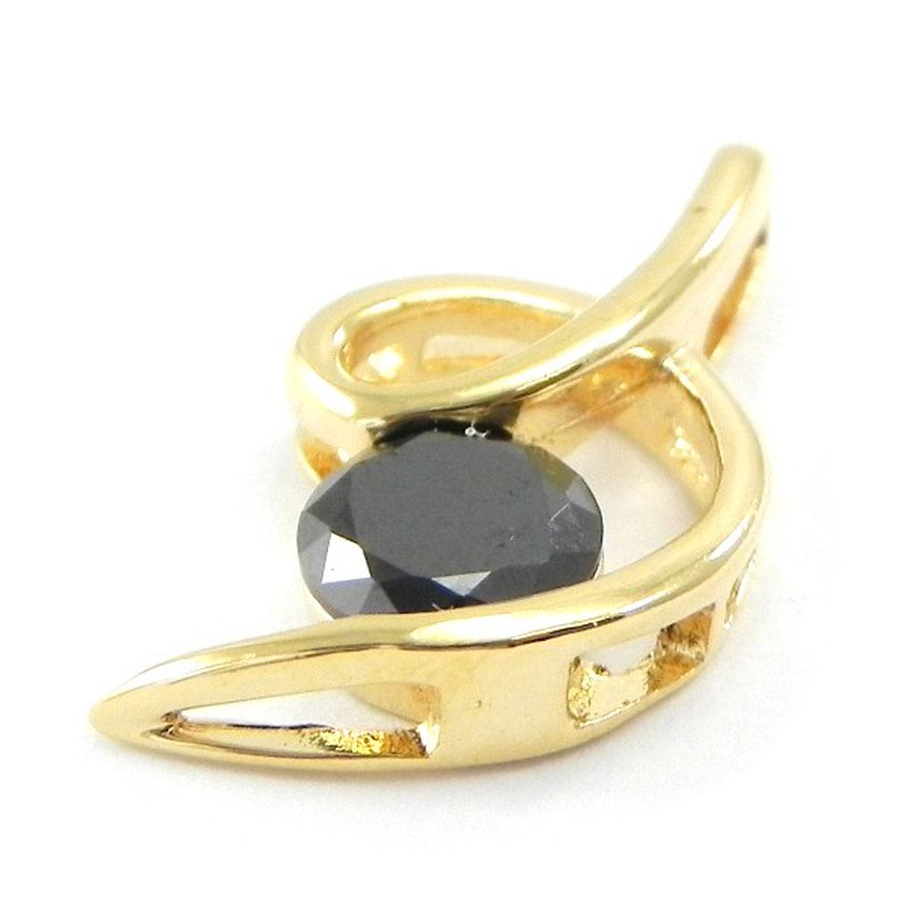 Les Trésors De Lily [F6348] - Black 'Cuddle' Gold Plated Pendant