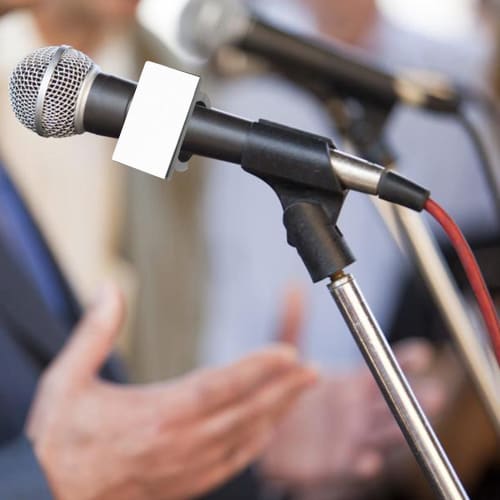 Set of 2 Wireless Mic Holders, Square, Black, Plastic with Adhesive