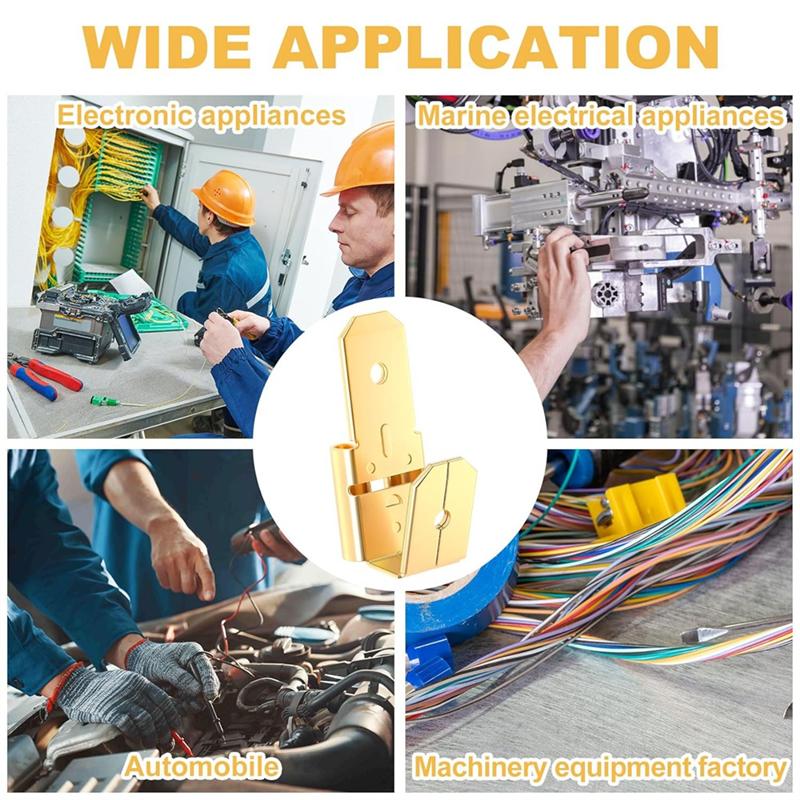 

AD23-20Pcs Piggyback Spade Connectors, 3 Way Adapter Dual Male To Single Female Unisulated Brass Quick Electrical Disconnect золотий