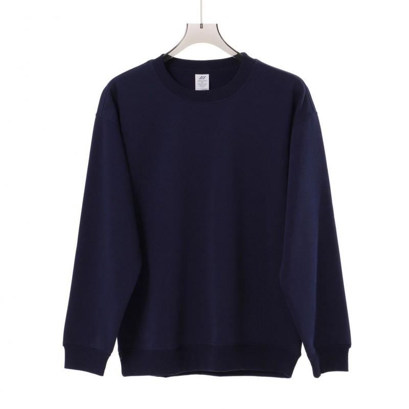 Heavyweight 420g Fleece-Lined Cotton Pullover Sweatshirt Unisex Oversized Casual Round Neck Top