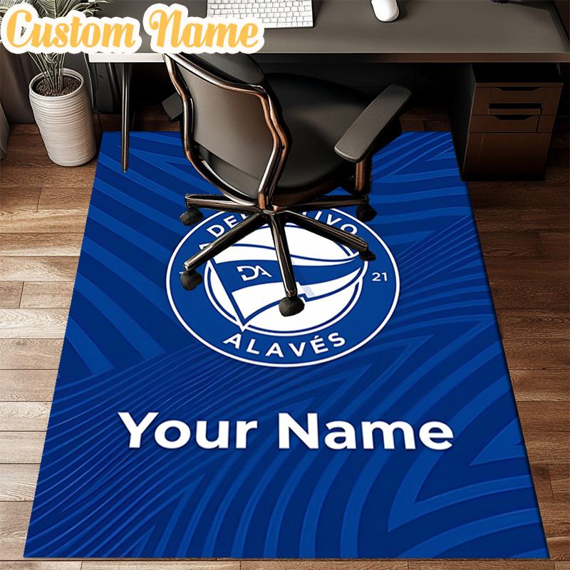 Custom Name Deportivo Alaves Crest Rug Office Rug Chair Mat Non Slip Carpet Rugs for Bedrooms Dining Room Living Room Home Decor gifts