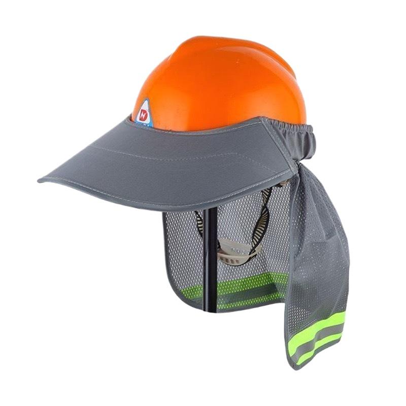 Cappello di sicurezza estivo con parasole, protezione per il collo, caschi riflettenti, tesa riflettente, copricapo riflettente per lavoratori edili