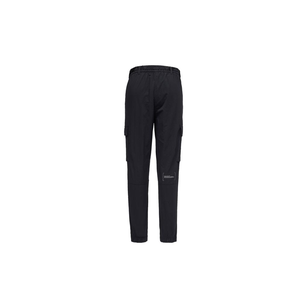 adidas Casual Sports Capsule Series Logo Print Multi-Pocket Cargo Pants Women Bottoms Black HM2906