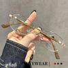 Women's Super Light Oval Frame Gold Glasses for Myopia, Prescription-Ready, Ideal for Small Faces.