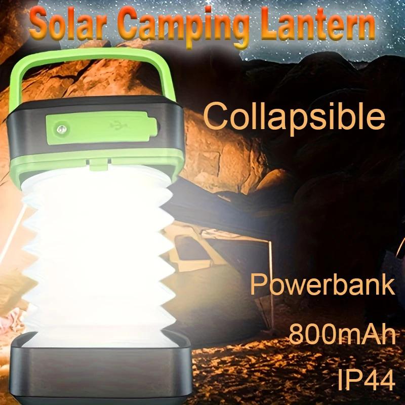 Portable Solar-Powered Camping Lantern,Multi- Lighting Modes,Power Bank,Hook,Outdoor,Camping,Fishing,BBQ,Reading,Emergency Light