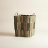Paper Rope Laundry Basket Open-Top Handwoven Portable for Home