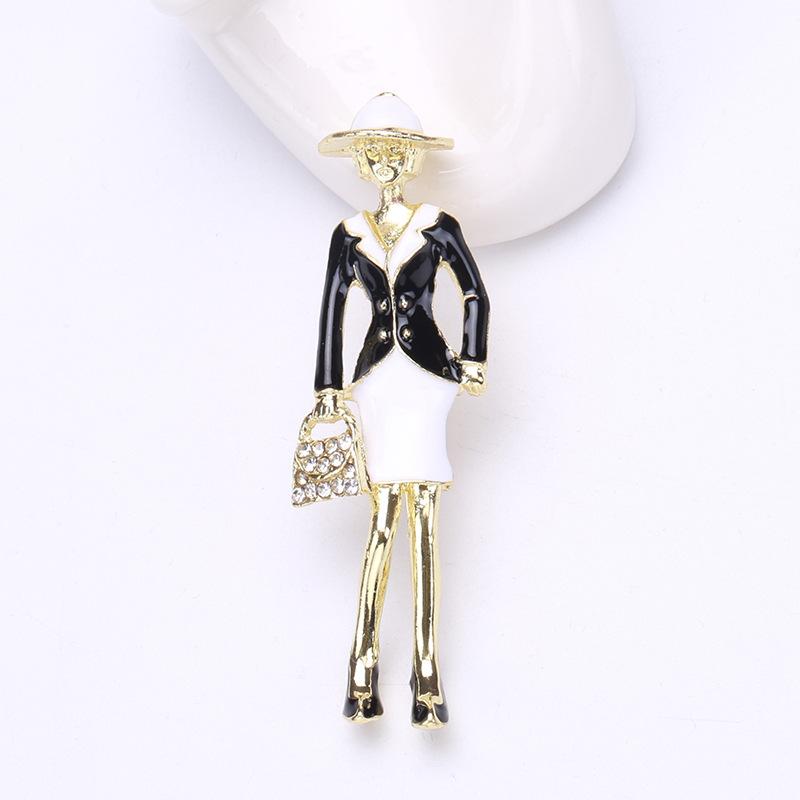 

Модный сплав сумка для капель масла для девочек стильные броши аксессуары креативные булавки с героями мультфильмов персонализированные женские аксессуары чёрный