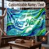 Octopus Sea Life Theme Throw Blanket Custom Name Text Personalized Blanket Soft Cozy Blanket for Home Sofa Bed