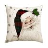 1/4Pcs Santa Claus, Snowman, Patterned Printed Pillowcase, Sofa Cushion Cover, Christmas Decoration, (Without Pillow Core)