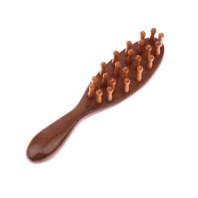 Pieptene din lemn de santal auriu, pieptene meridian pentru cap, lemn de santal natural, pieptene cu mâner lung, pieptene multifuncțional cu dinți inserabili, pieptene de masaj cu 22 de dinți