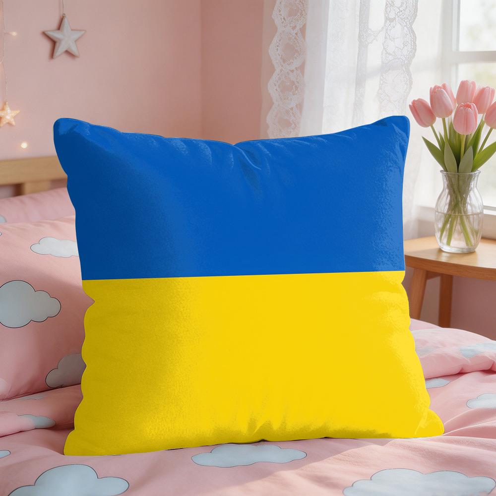 European National Flags Cushion Cover Square Short Plush Pillow Case Living Room Sofa Home Decor Funda X
