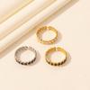 1/3pcs Retro Gold Color Heart-Shaped Oil Drip Adjustable Opening Rings For Women Luxury Adjustable Stainless Steel Ring Jewelry