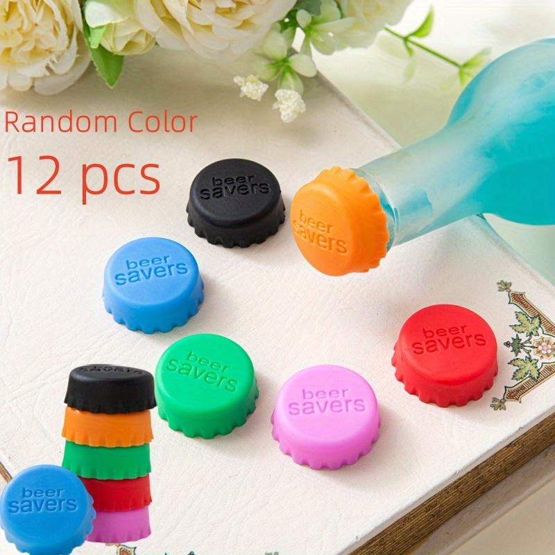 6pcs Reusable Silicone Bottle Caps - Airtight Seal for Beer, Soda, Wine, Kitchen Storage - Vibrant Orange, Red, Blue & More