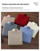 Men's High Neck Cashmere Sweater - Solid Color, Long Sleeve Knitwear for Casual and Business Wear