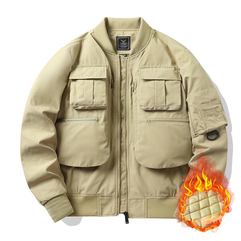 Kurtka typu bomber Męski mundur baseballowy Kurtka robocza z wieloma kieszeniami Kurtka funkcjonalna Trzyczęściowy top szturmowy