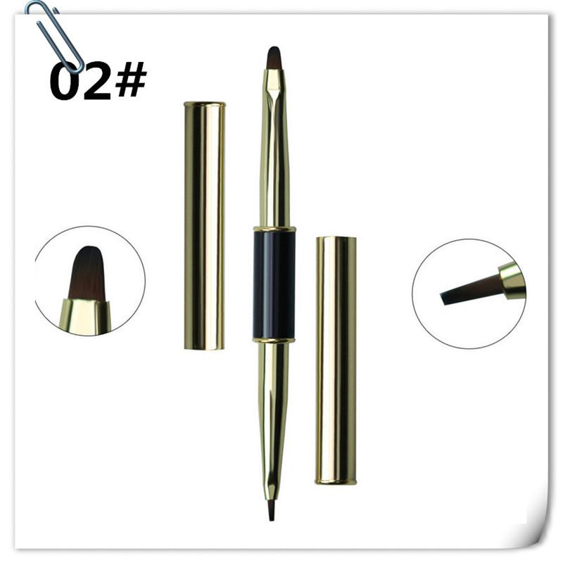 Pinceau Nail Art Double Embout Lignes Liner DIY Peinture Poudre Liquide Acrylique Gel UV Extension Constructeur Stylo de Dessin Français