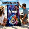 Custom Name Personalized Real Madrid Football Print Beach Towel, for Trip Camping Beach Party Home Decor, Birthday Gift for Family & Friends