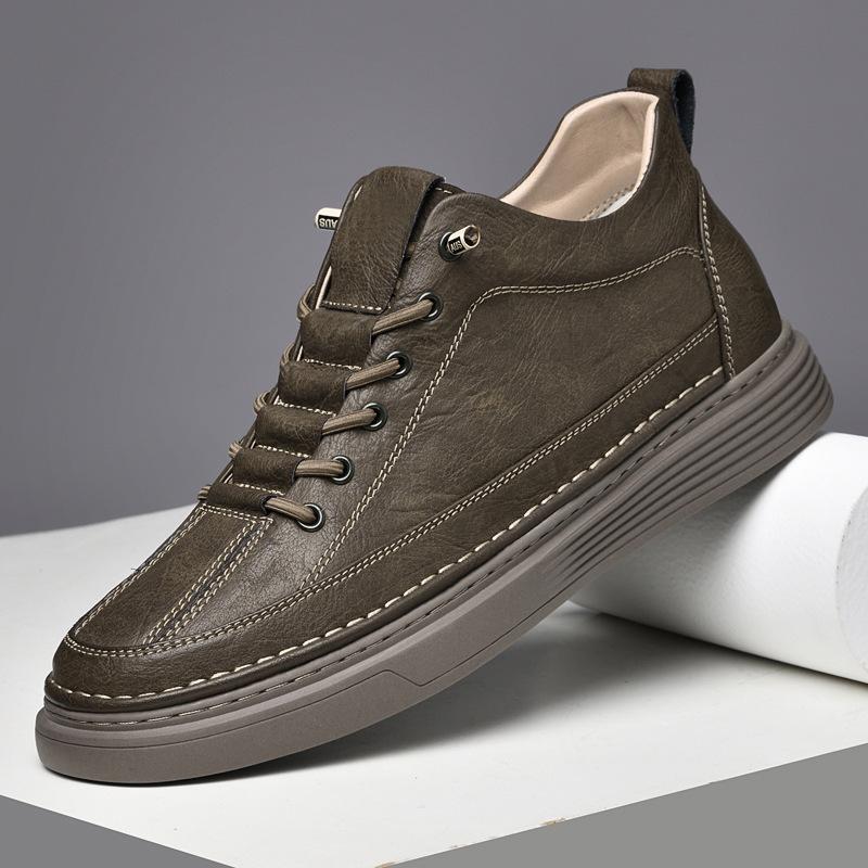 Men's Shoes 2025 Summer New Teenagers Daily Lace-up Free Platform Casual Shoes Retro Trend Mid-top Board Shoes Men