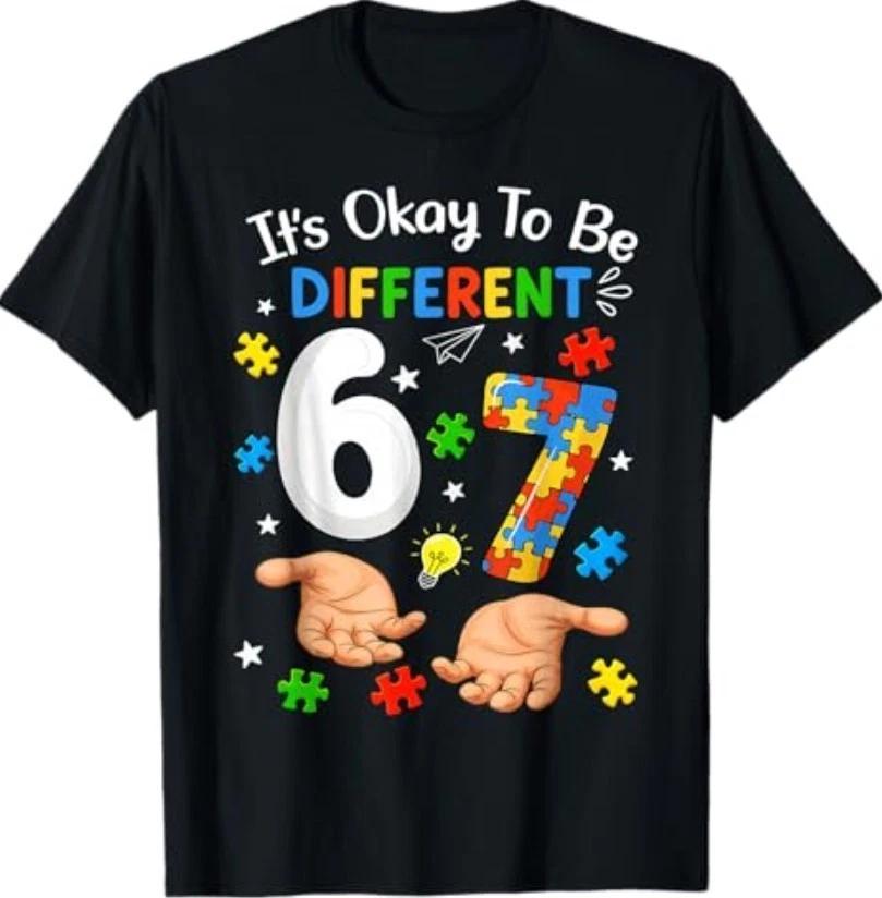 Six Seven Autism Awareness 67 Men Women T-Shirt S