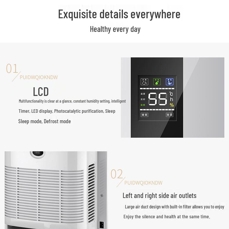 Yangzi Silent Dehumidifier for Home and Basement - Moisture Absorber for Humid Weather