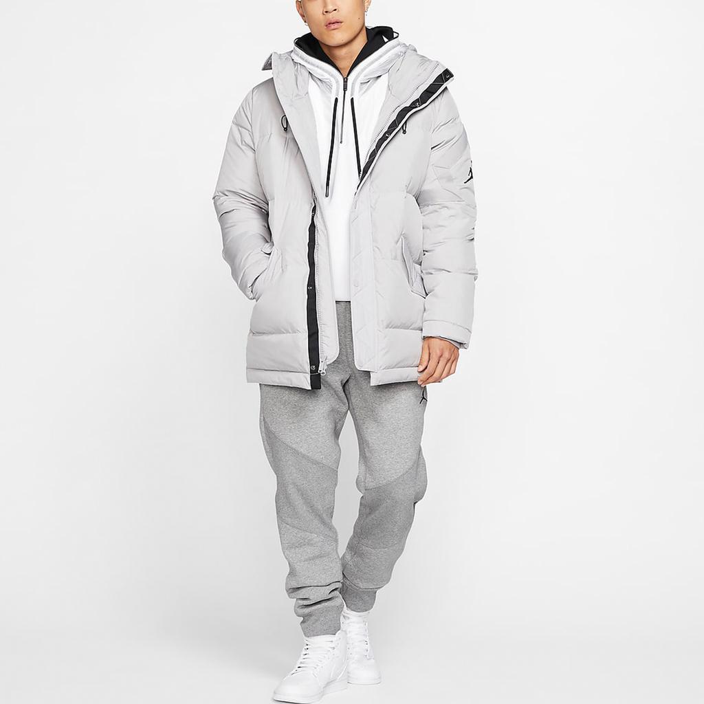 Air Jordan Wings Outdoor Mid-length Hooded Down Jacket Gray Men's BQ4171-059