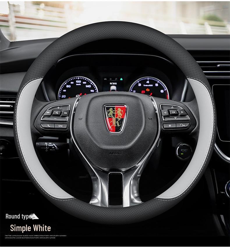 Ultra-Thin Genuine Leather Steering Wheel Cover for Roewe i5/i6/D6/D7/RX5/iMAX/Ei5/E6
