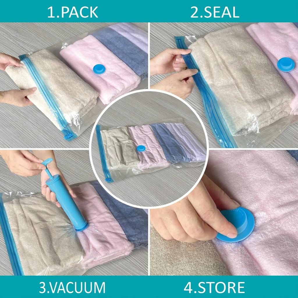 Vacuum Storage Bag for Clothing, Comforters, Blankets, Bedding Home Packing Organizers Not Include Pump